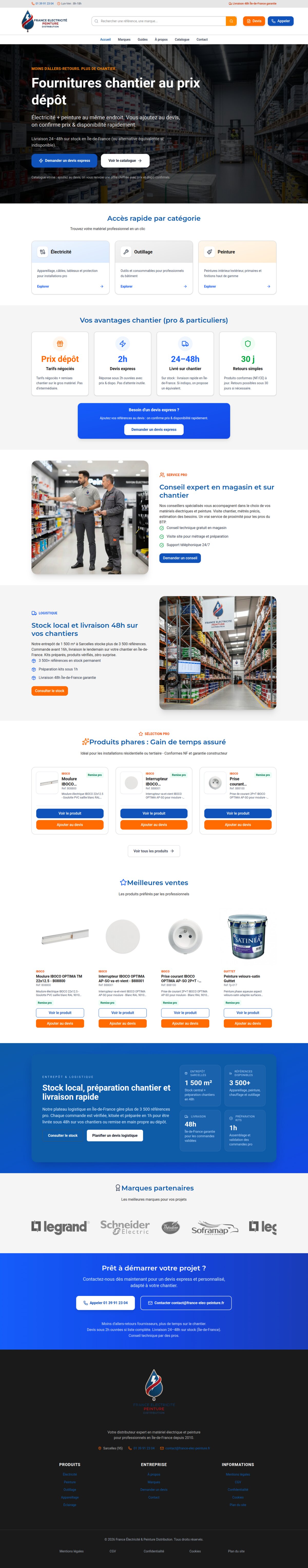 France Élec & Peinture, e-commerce B2B matériel professionnel