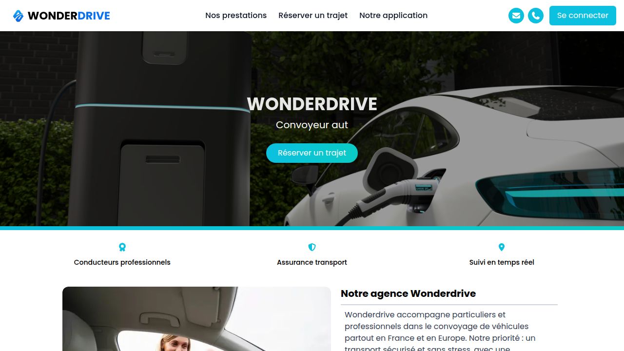 WonderDrive — refonte site vitrine convoyage automobile